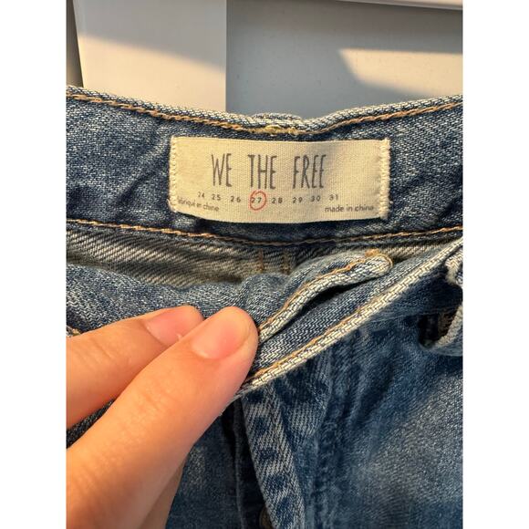 Free People We the Free Demin Midi Skirt in Cloudless Blue Split Front size 27 - Picture 6 of 7